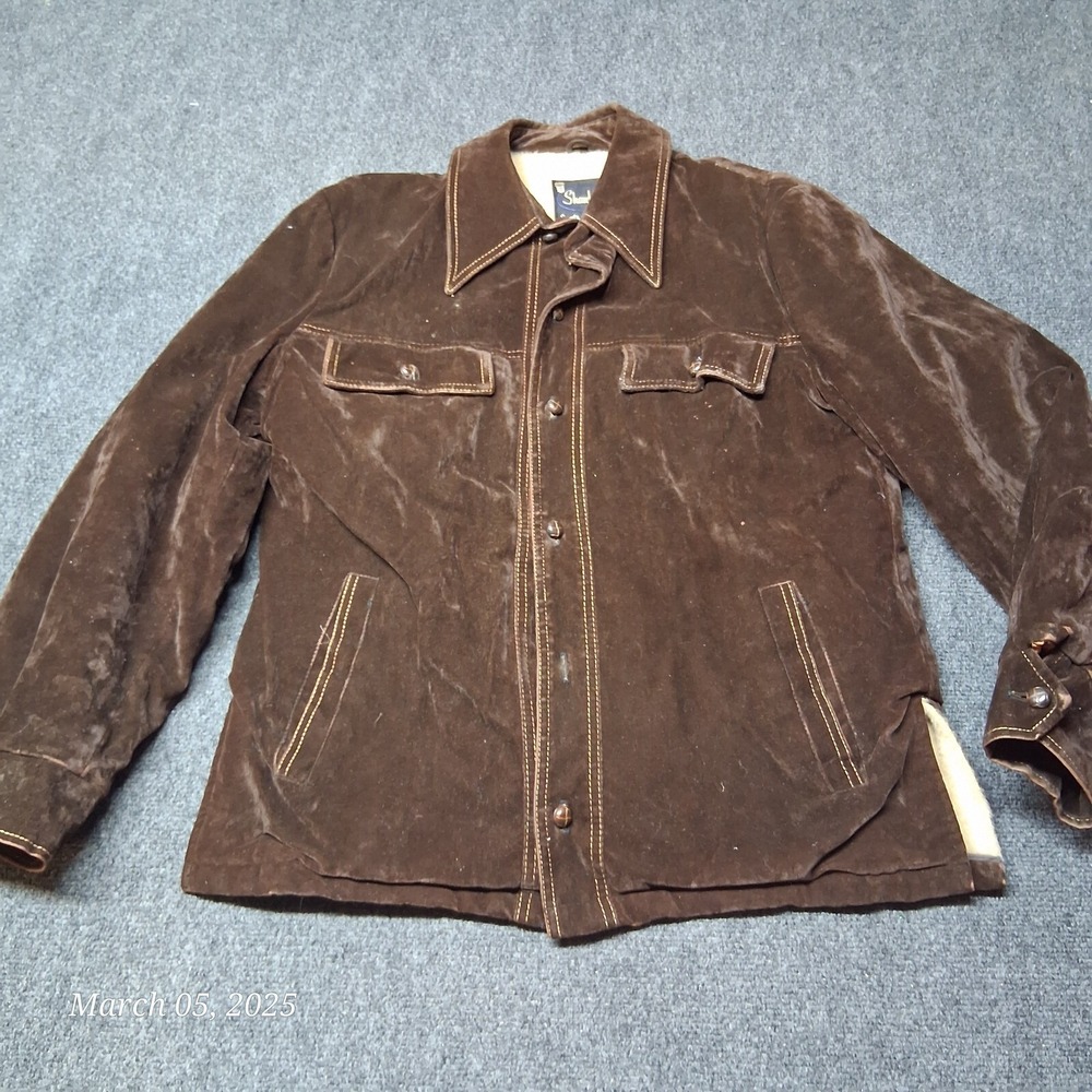 Vintage Shanhouse Sports Outerwear Jacket Men Small 40 Brown Sherpa Lined